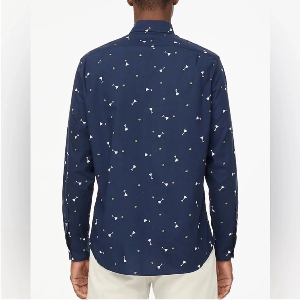 NEW! J. Crew Classic Flex Casual Cocktail Glass Print Shirt. Men’s XL. - Picture 6 of 7